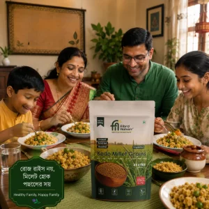 Unpolished Kodo Millet Grains (Soaked, Sundried & Roasted) | 30X Fiber Than Rice, Low GI & Gluten Free