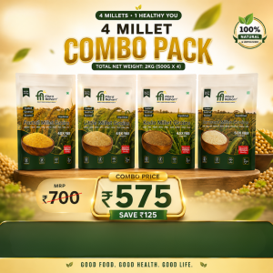 4 Millet Happy Combo Pack (Foxtail, Little, Kodo & Barnyard) | Unpolished, Soaked & Roasted | 2kg (4 x 500g)